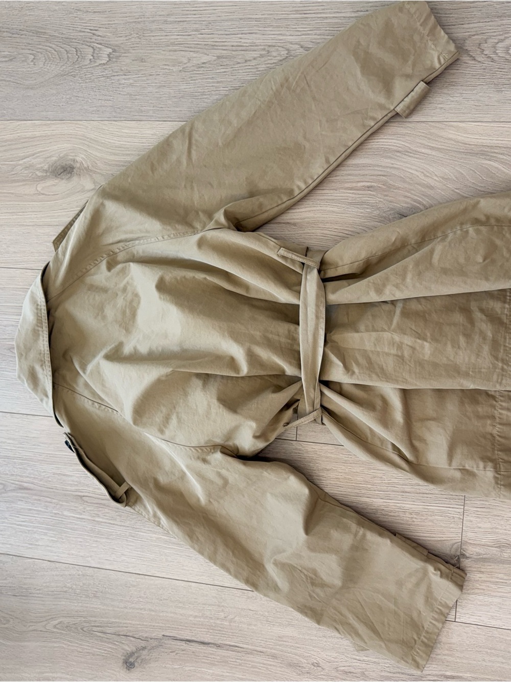 Bailey 44 Tan Double-Breasted Trench Coat with Waist Tie - Picture 5 of 6
